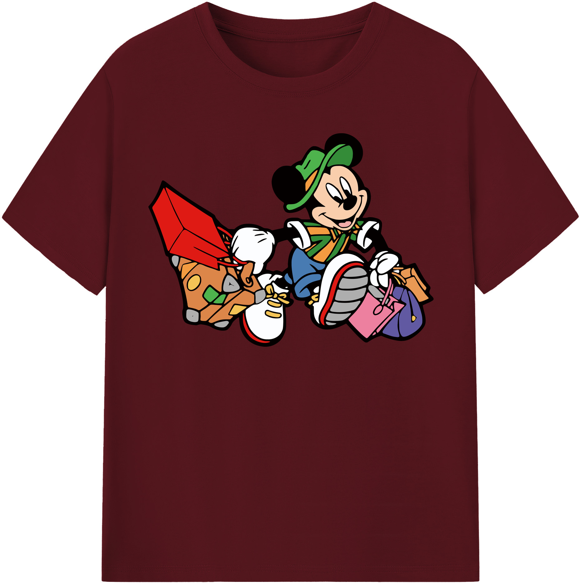 （画像用） ミッキーマウス Mickey Mouse 綿100％半袖Tシャツ（フロントプリント）